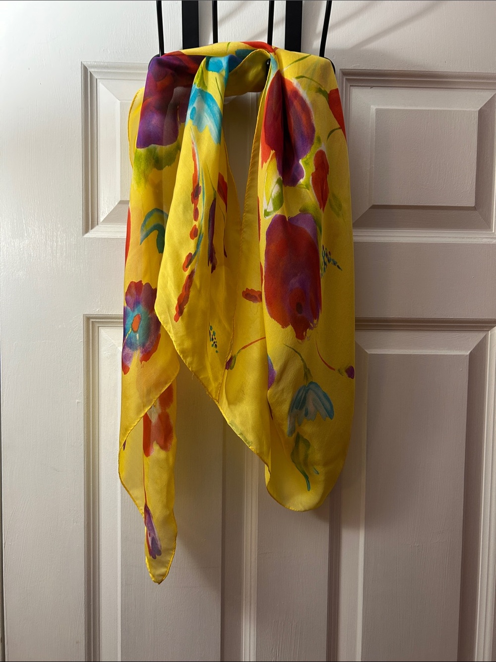 Lauren Ralph Lauren Silk Watercolor  Floral Scarf 34x34